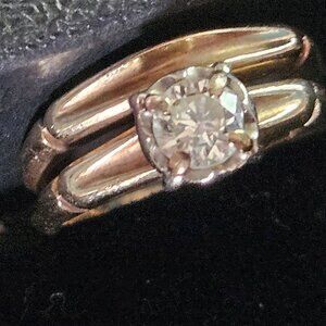 Rare 14K Yellow Gold Bridal Set